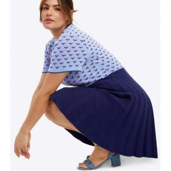 Draper James Sweater Dress in Jacquard Tulip - Picture 2 of 5